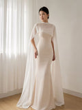 Soft Split Chiffon Bridal Cape