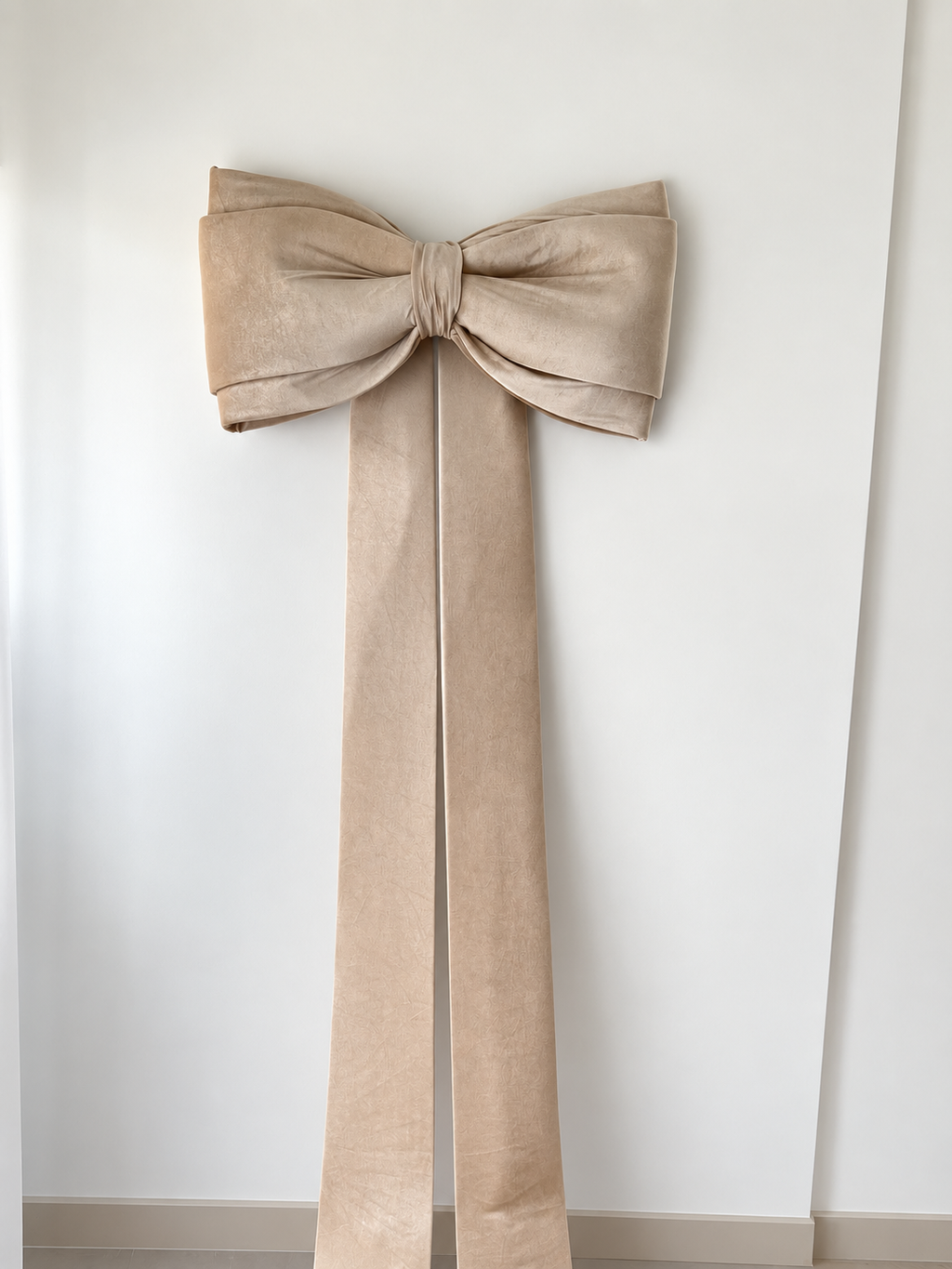 Champagne Giant Christmas Bow, Oversized Velvet Tree Bow, Long Tail Christmas Tree Topper