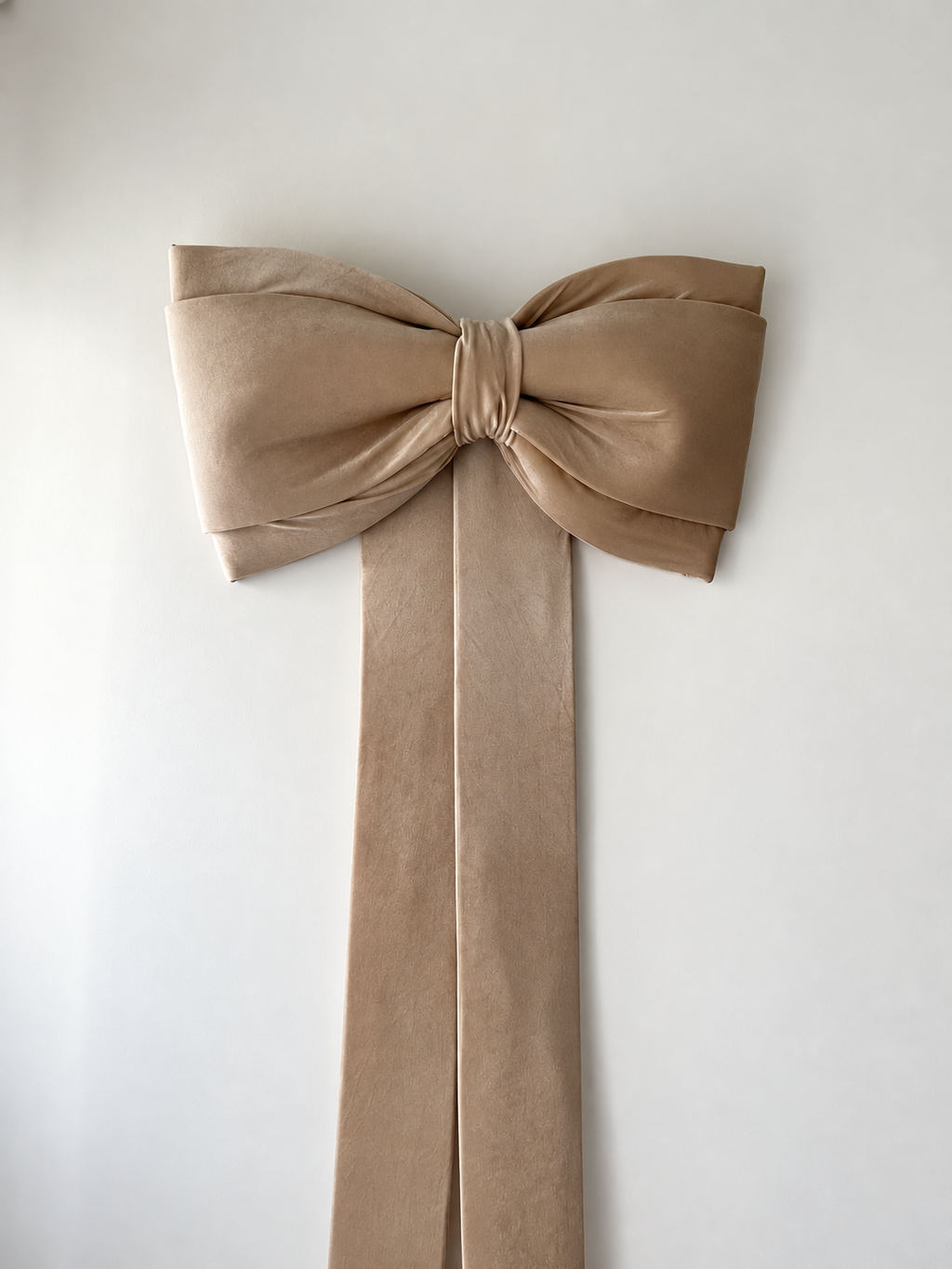 Champagne Giant Christmas Bow, Oversized Velvet Tree Bow, Long Tail Christmas Tree Topper