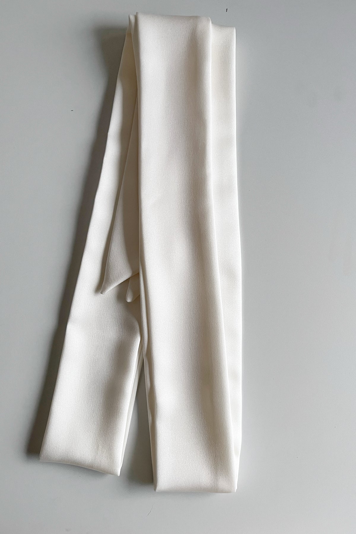 Minimalist Long Satin Skinny Scarf (6cm Width) | Elegant Draped Neck & Shoulder Ribbon | Bridal & Everyday Styling