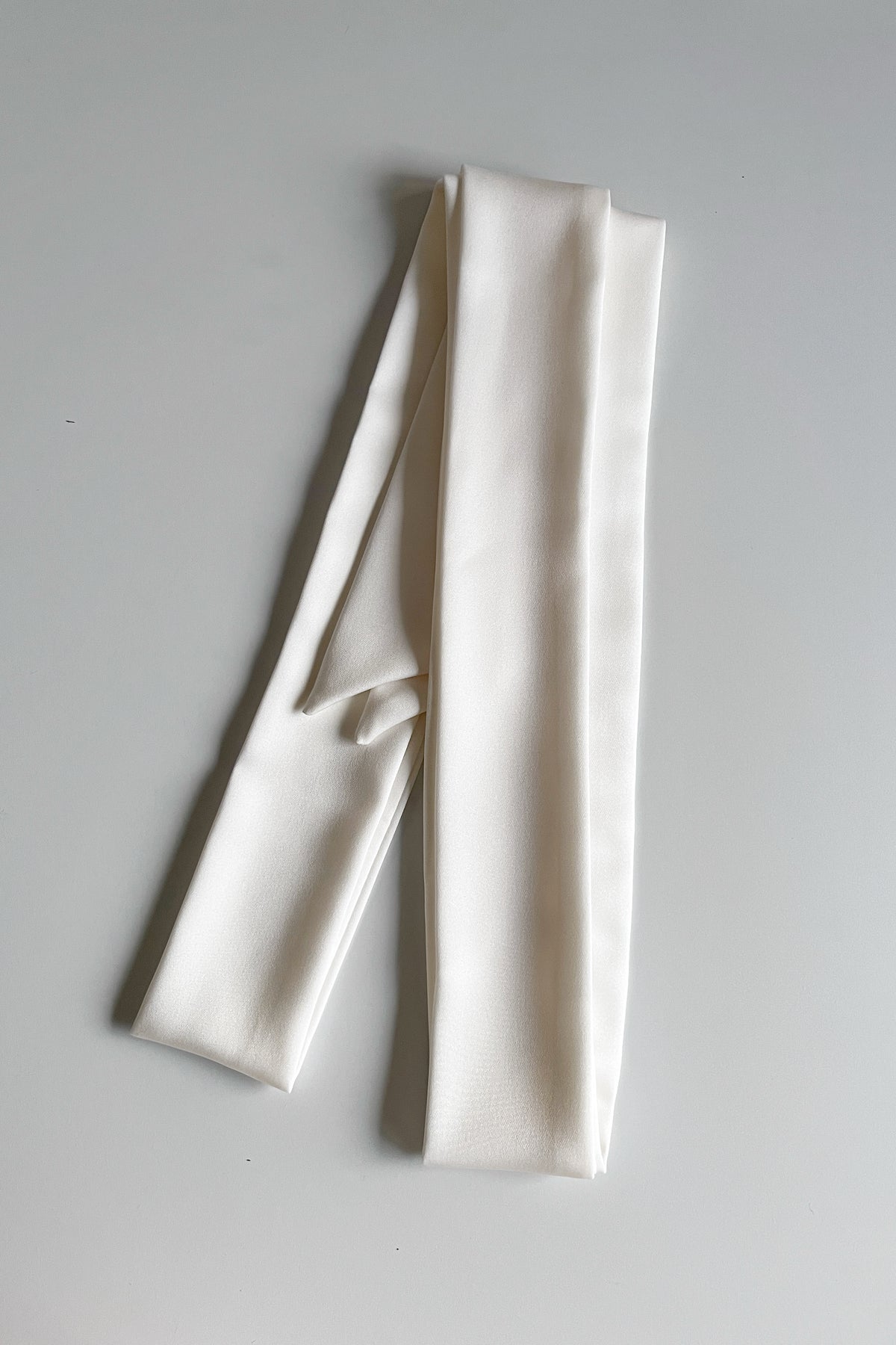 Minimalist Long Satin Skinny Scarf (6cm Width) | Elegant Draped Neck & Shoulder Ribbon | Bridal & Everyday Styling