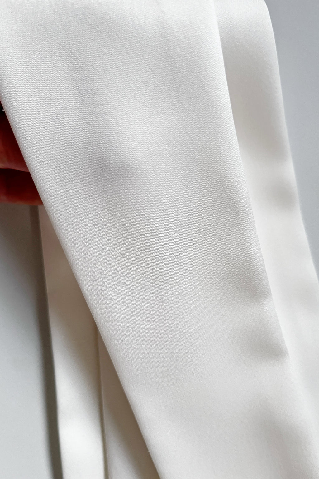 Minimalist Long Satin Skinny Scarf (6cm Width) | Elegant Draped Neck & Shoulder Ribbon | Bridal & Everyday Styling