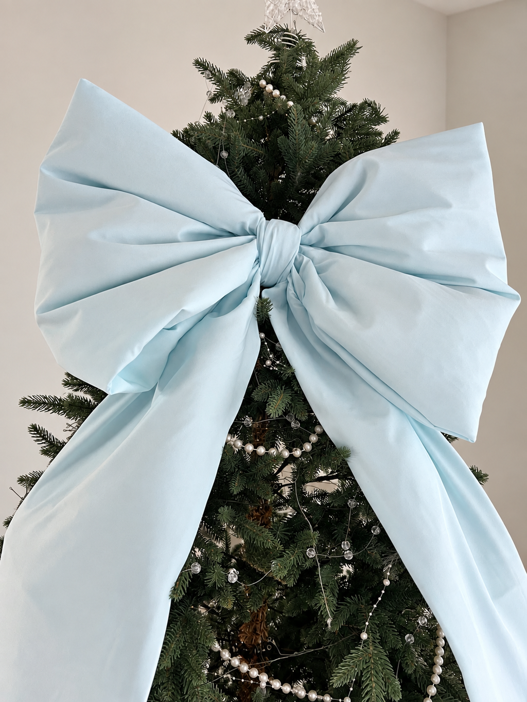 Light Blue Christmas Tree Bow | Giant Oversized Bow