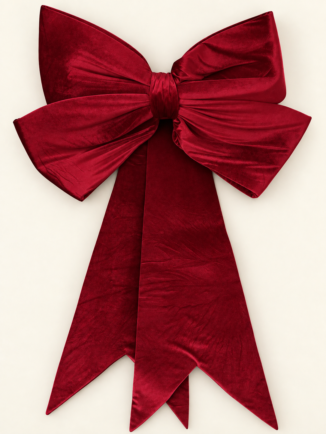 Oversized Red Velvet Christmas Tree Bow, Long Tails, Holiday Topper
