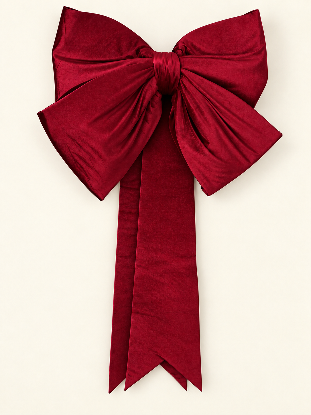 Oversized Red Velvet Christmas Tree Bow, Long Tails, Holiday Topper