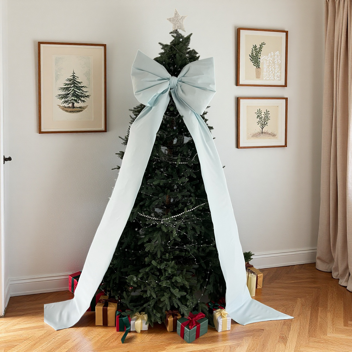 Light Blue Christmas Tree Bow | Giant Oversized Bow