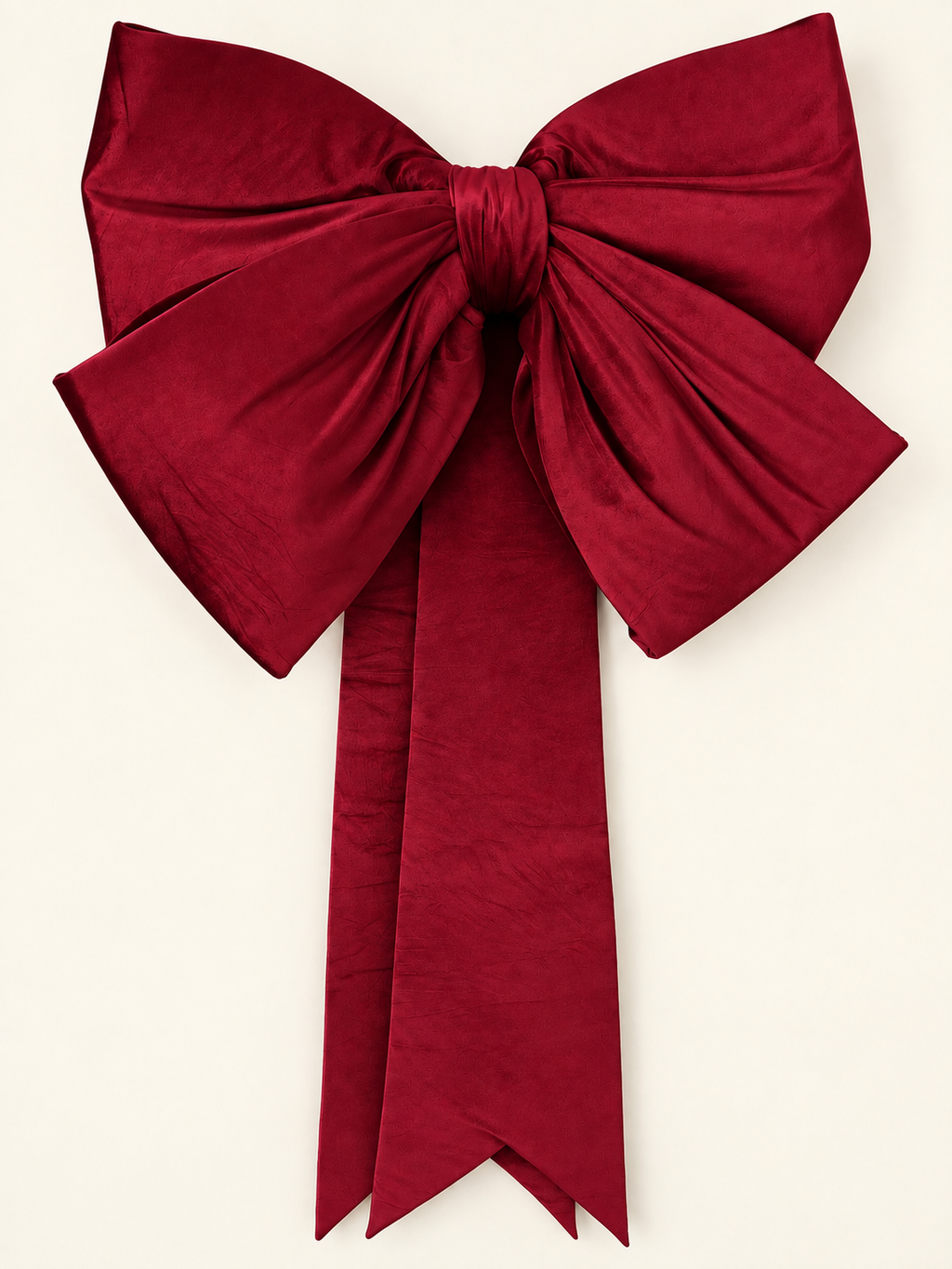 Oversized Red Velvet Christmas Tree Bow, Long Tails, Holiday Topper