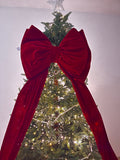 Extra Large Red Velvet Double-Layer Christmas Tree Bow