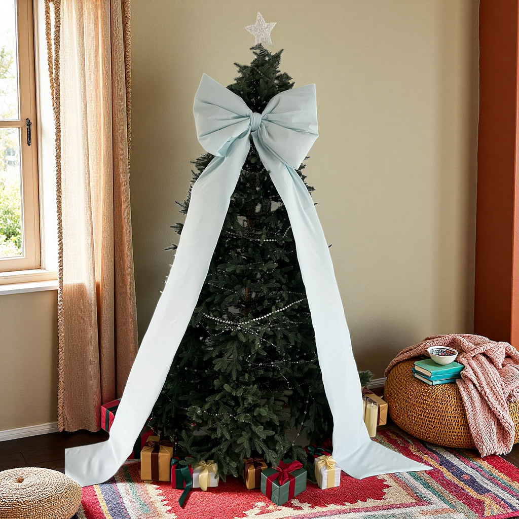 Light Blue Christmas Tree Bow | Giant Oversized Bow