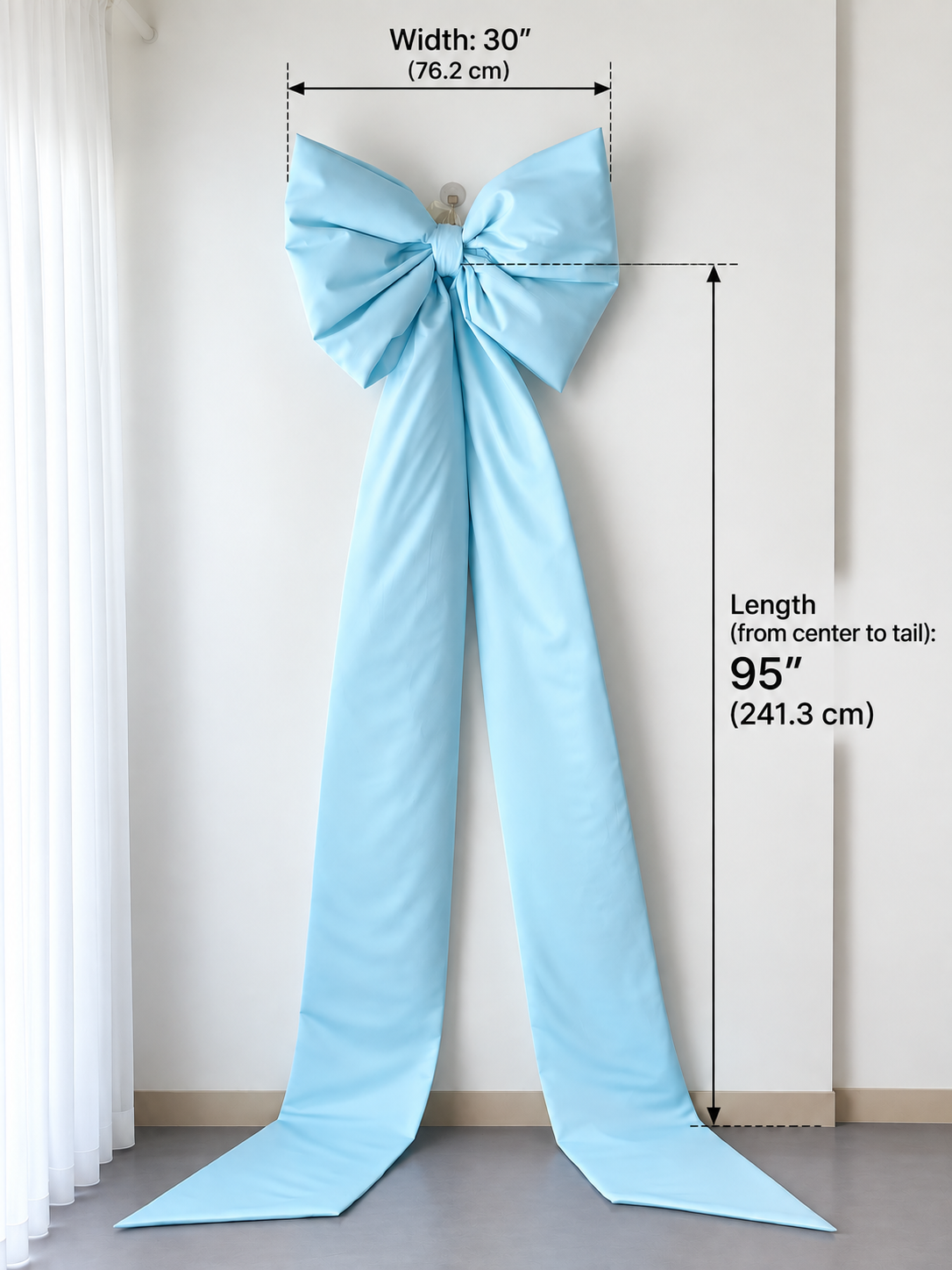 Light Blue Christmas Tree Bow | Giant Oversized Bow
