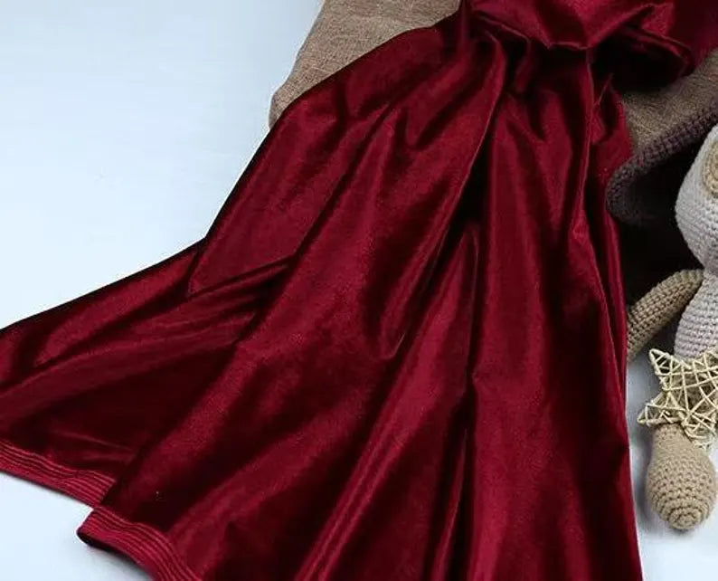 Extra Large Burgundy Velvet Christmas Tree Bow with Pearl Trim